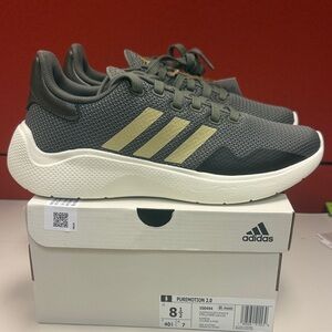 adidas Puremotion 2.0 Olive Green and Gold Running Shoes